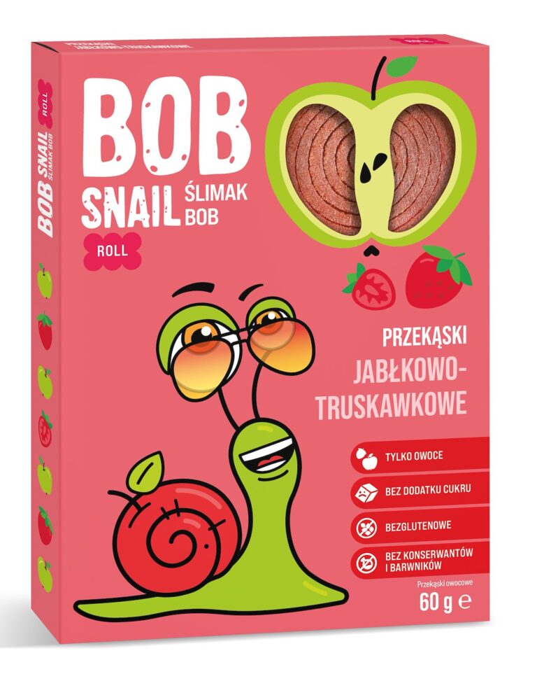 Przekąska roll jabłko-truskawka bezglutenowa i zdrowa