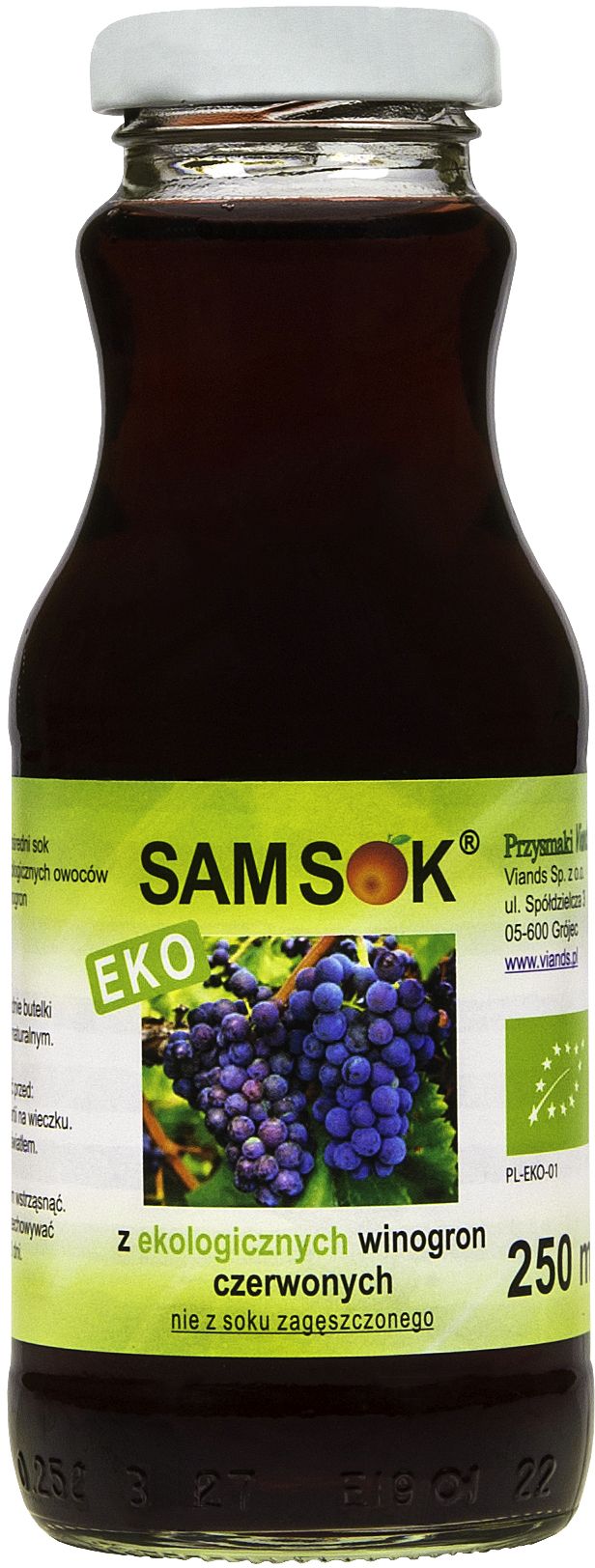 Sok z czerwonych winogron NFC BIO VIANDS zdrowie i smak