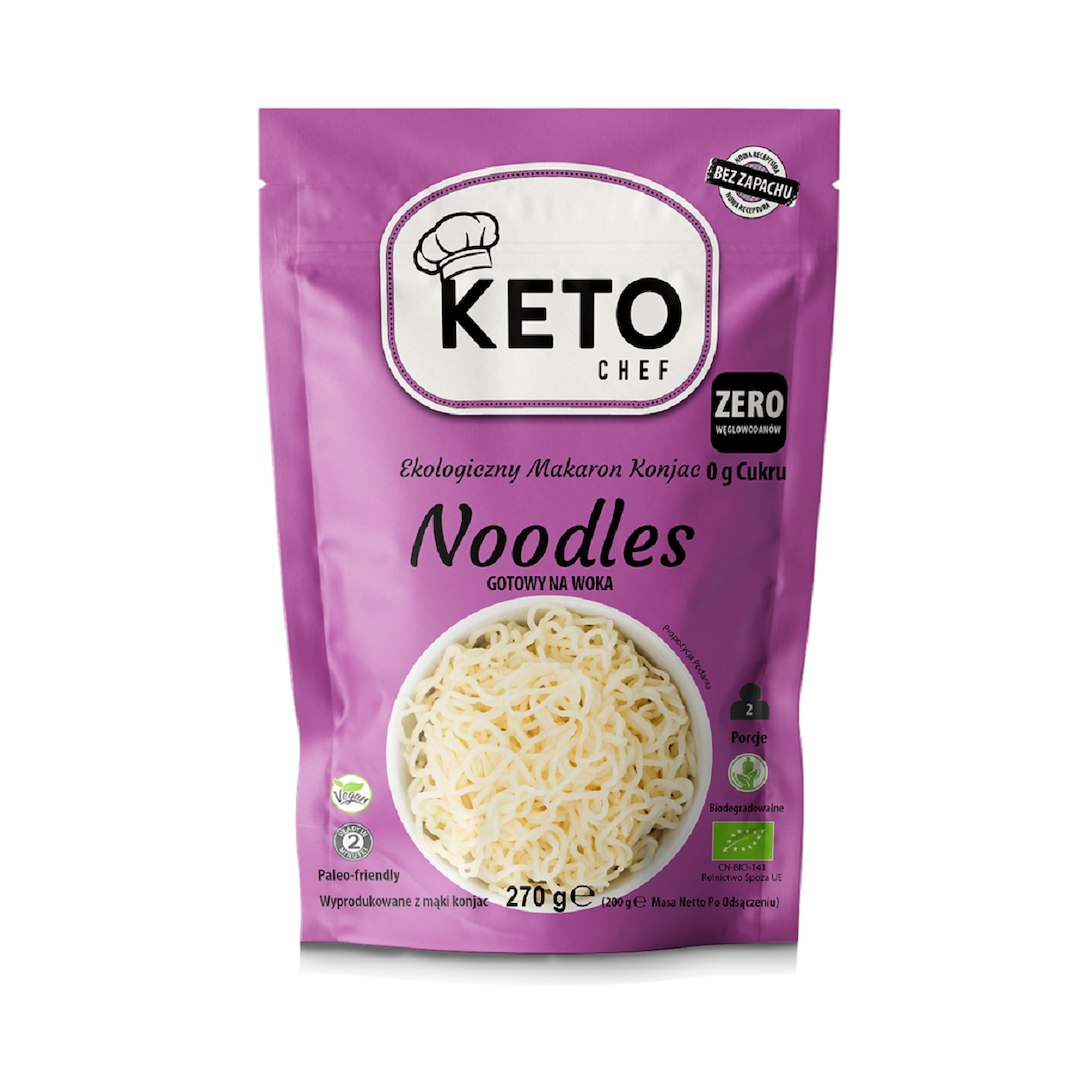 MAKARON (KONJAC) GOTOWY NA WOKA BEZGLUTENOWY BIO 270 g (200 g) – KETO CHEF