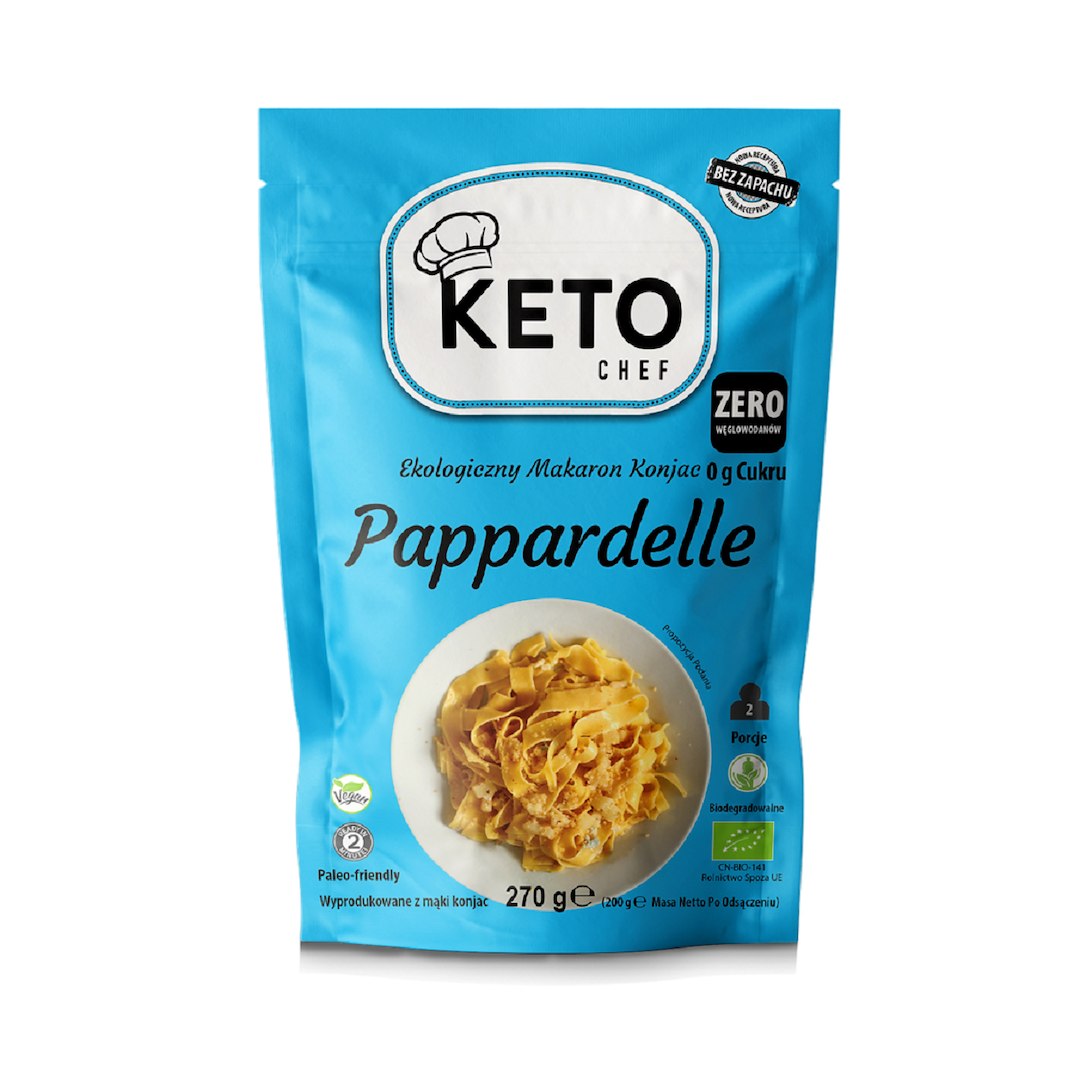 MAKARON (KONJAC) PAPPARDELLE BEZGLUTENOWY BIO 270 g (200 g) – KETO CHEF