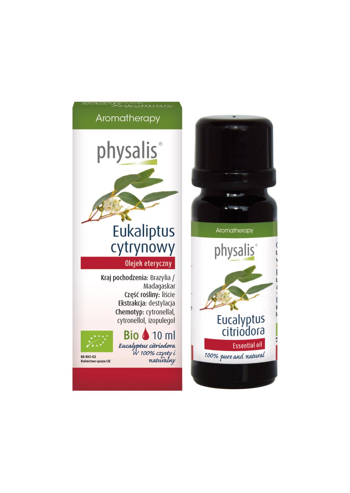 OLEJEK ETERYCZNY EUKALIPTUS CYTRYNOWY BIO 10 ml – PHYSALIS