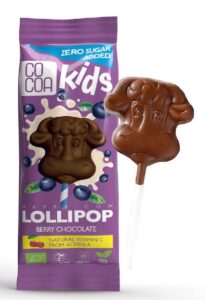 LIZAK Z CZEKOLADY JAGODOWEJ Z WITAMINĄ C Z ACEROLI BEZ DODATKU CUKRÓW BIO 15 g – COCOA