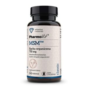 MSM SIARKA ORGANICZNA (750 mg) BEZGLUTENOWA 120 TABLETEK – PHARMOVIT (CLASSIC)