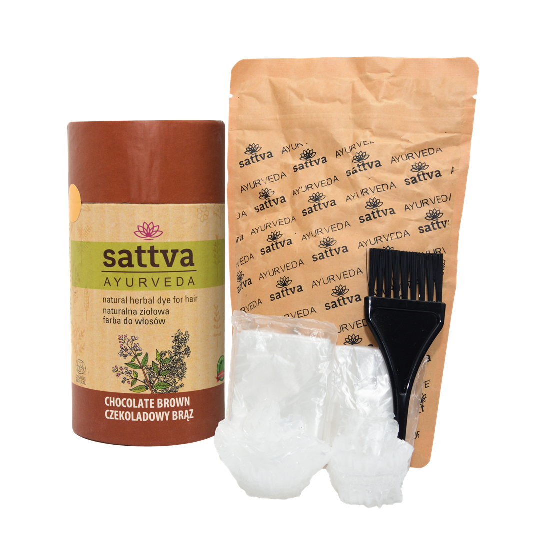HENNA CZEKOLADOWY BRĄZ ECO 150 g – SATTVA (AYURVEDA)