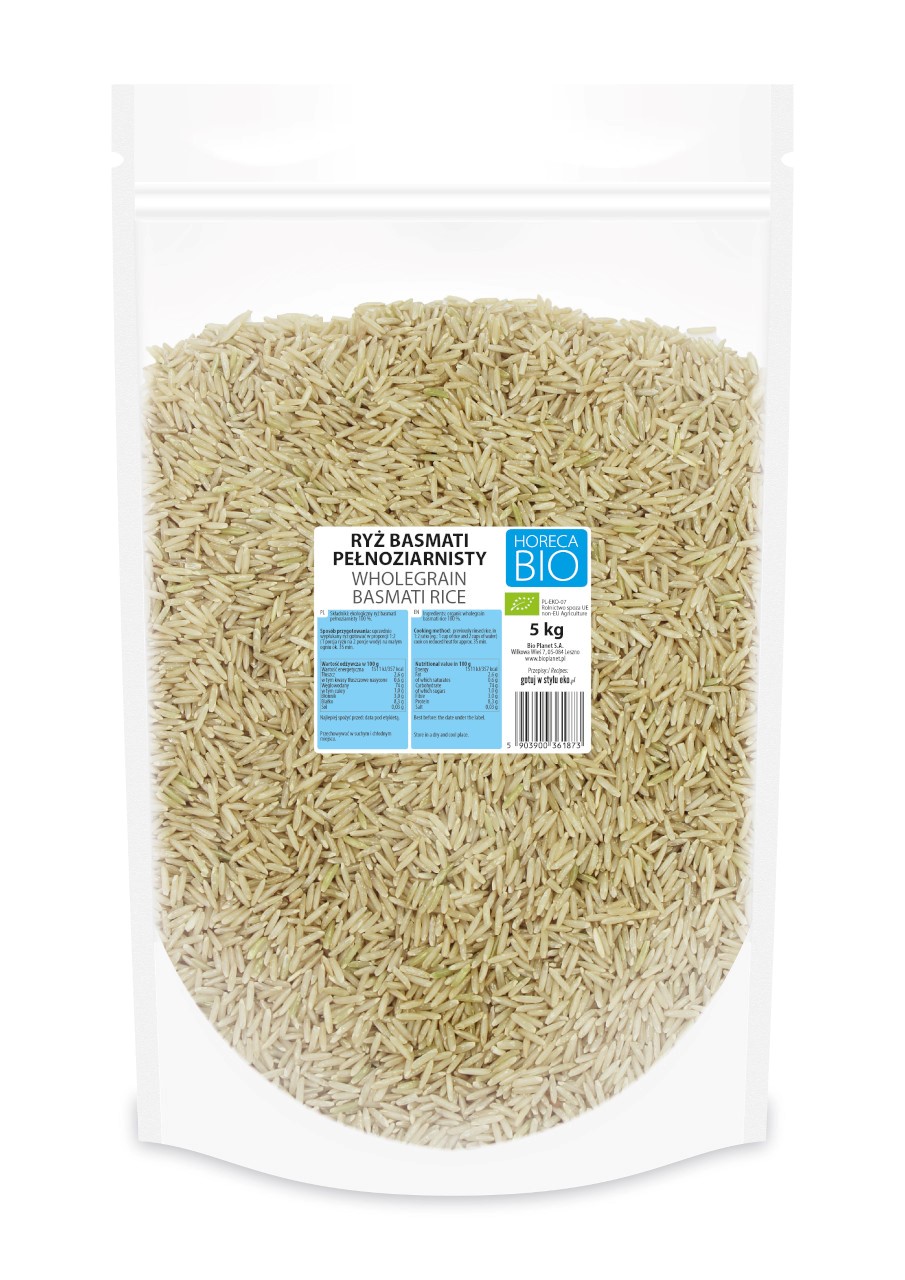 RYŻ BASMATI PEŁNOZIARNISTY BIO 5 kg – HORECA (BIO PLANET)