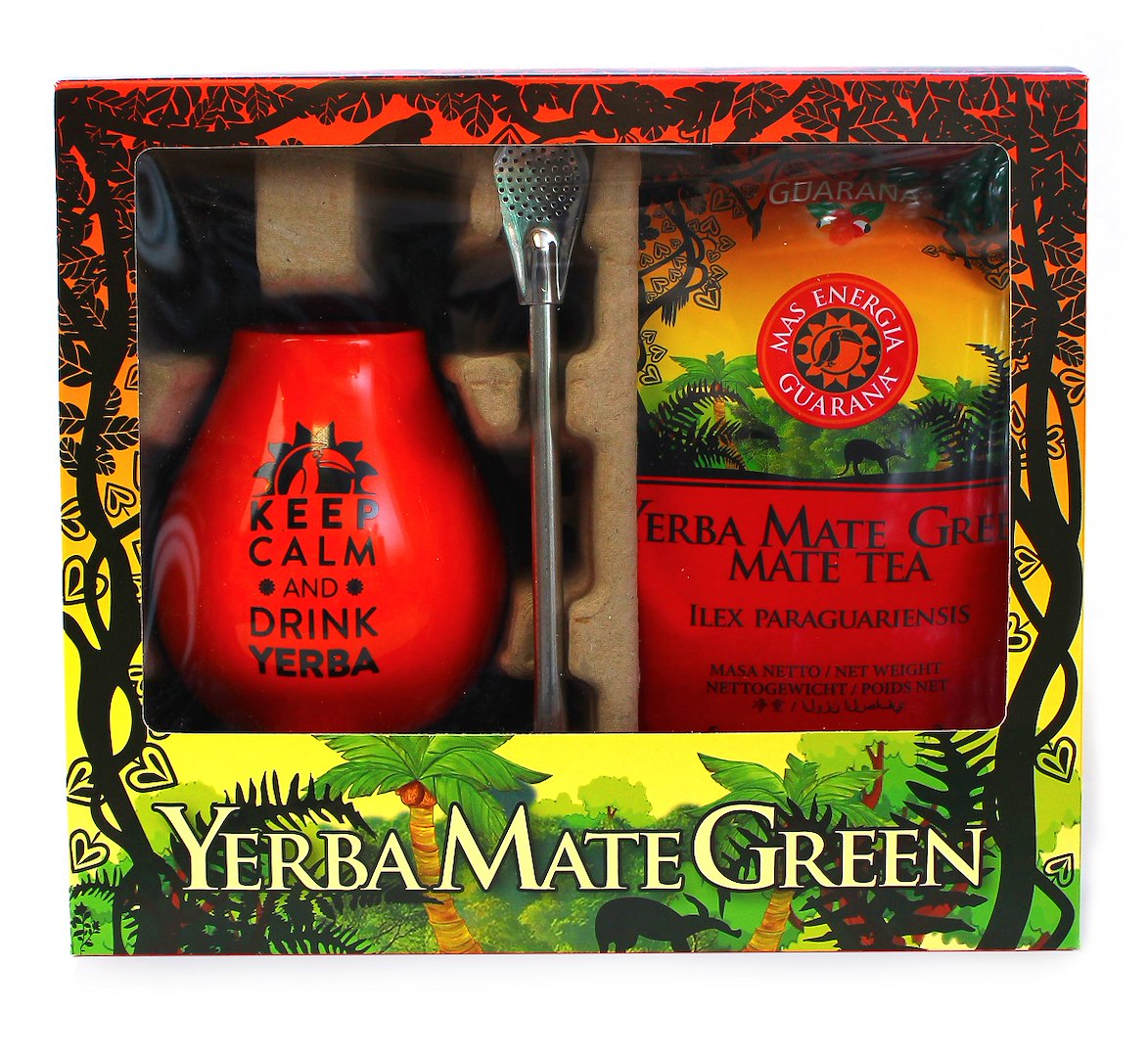 ZESTAW EXCLUSIVE (YERBA MATE MAS ENERGIA GUARANA 400 g, MATERO, BOMBILLA) – YERBA MATE GREEN