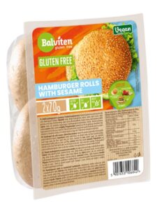 BUŁKI DO HAMBURGERÓW Z SEZAMEM BEZGLUTENOWE (2 szt.) 140 g – BALVITEN