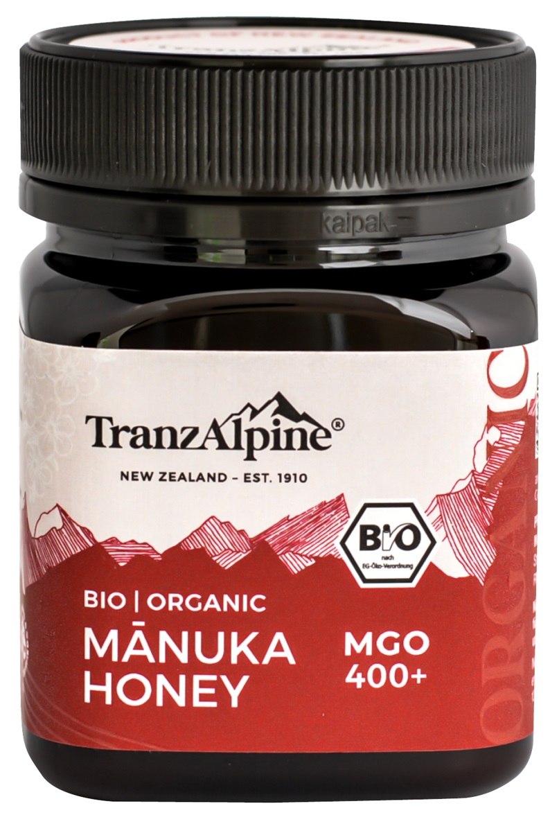 MIÓD MANUKA MGO 400+ BIO 250 g – TRANZALPINE