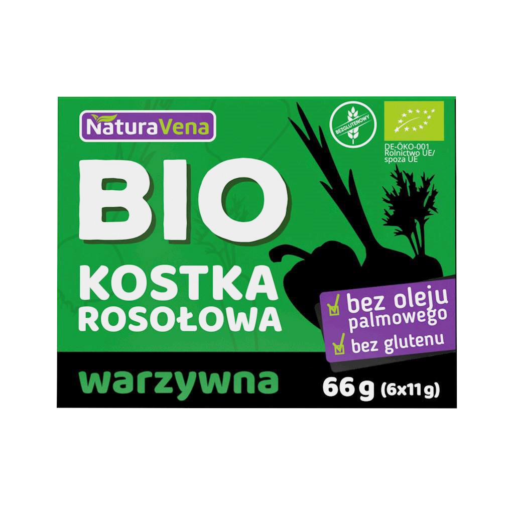 BULION – KOSTKI WARZYWNE BEZGLUTENOWE BIO (6 x 11 g) 66 g – NATURAVENA