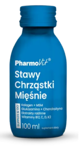 SHOT KOLAGEN NA STAWY, CHRZĄSTKI, MIĘŚNIE BEZGLUTENOWY 100 ml – PHARMOVIT