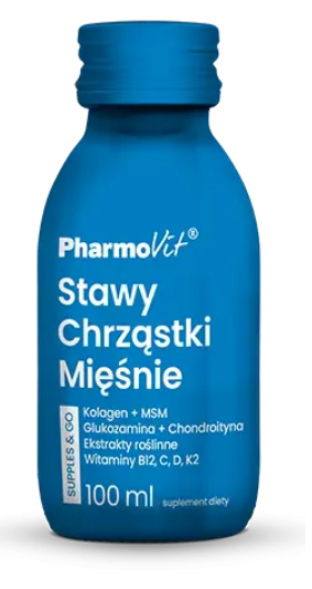SHOT KOLAGEN NA STAWY, CHRZĄSTKI, MIĘŚNIE BEZGLUTENOWY 100 ml – PHARMOVIT