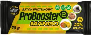 BATON PROTEINOWY Z MANGO PROBOOSTER BEZGLUTENOWY 70 g – ZMIANY ZMIANY