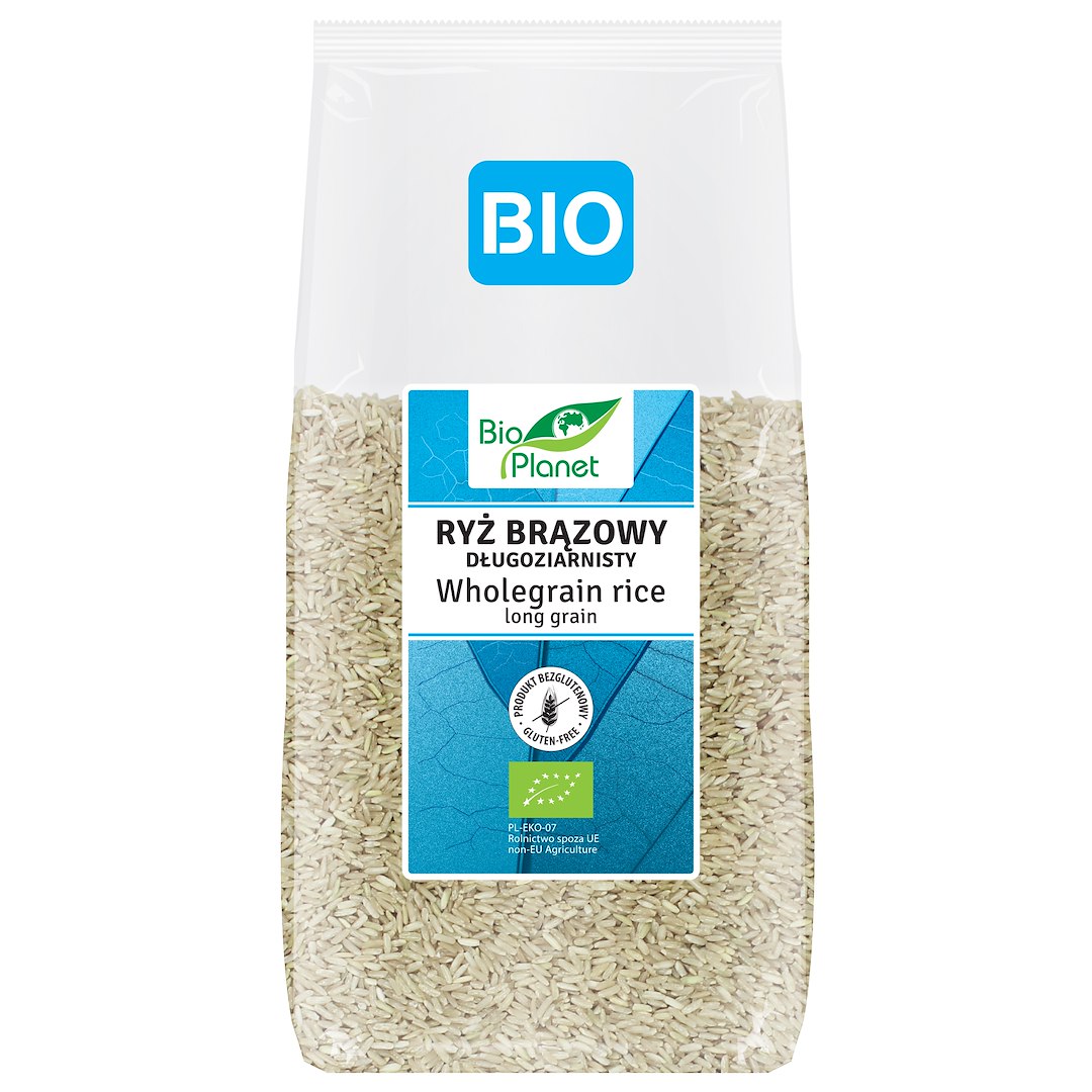 RYŻ BRĄZOWY DŁUGOZIARNISTY BEZGLUTENOWY BIO 500 g – BIO PLANET