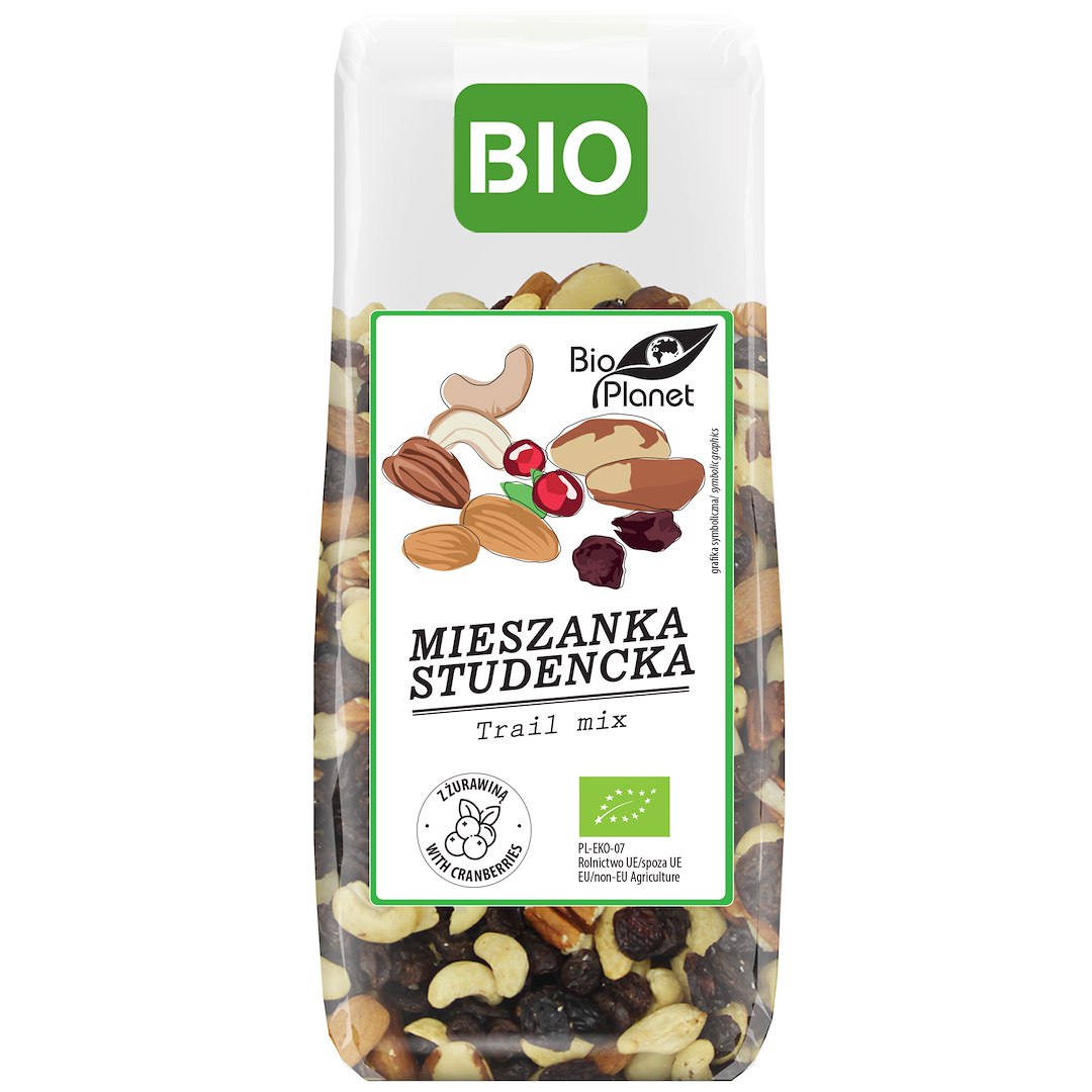 MIESZANKA STUDENCKA Z ŻURAWINĄ BIO 150 g – BIO PLANET