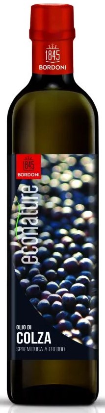 OLEJ RZEPAKOWY (Z PRAŻONYCH NASION) TŁOCZONY NA ZIMNO BIO 500 ml - BORDONI