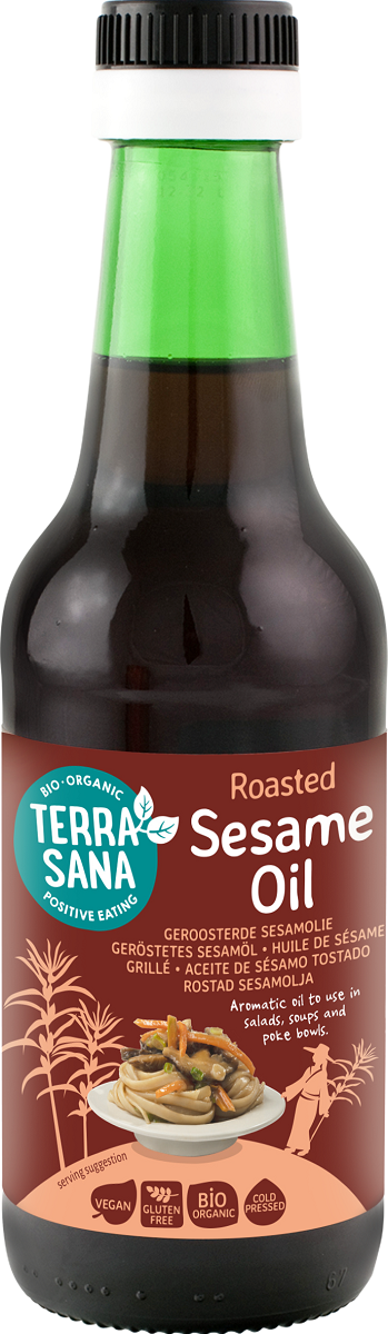 OLEJ SEZAMOWY (Z PRAŻONYCH NASION) BEZGLUTENOWY BIO 250 ml – TERRASANA